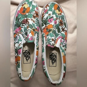 Vans Floral slide on sneakers size 8